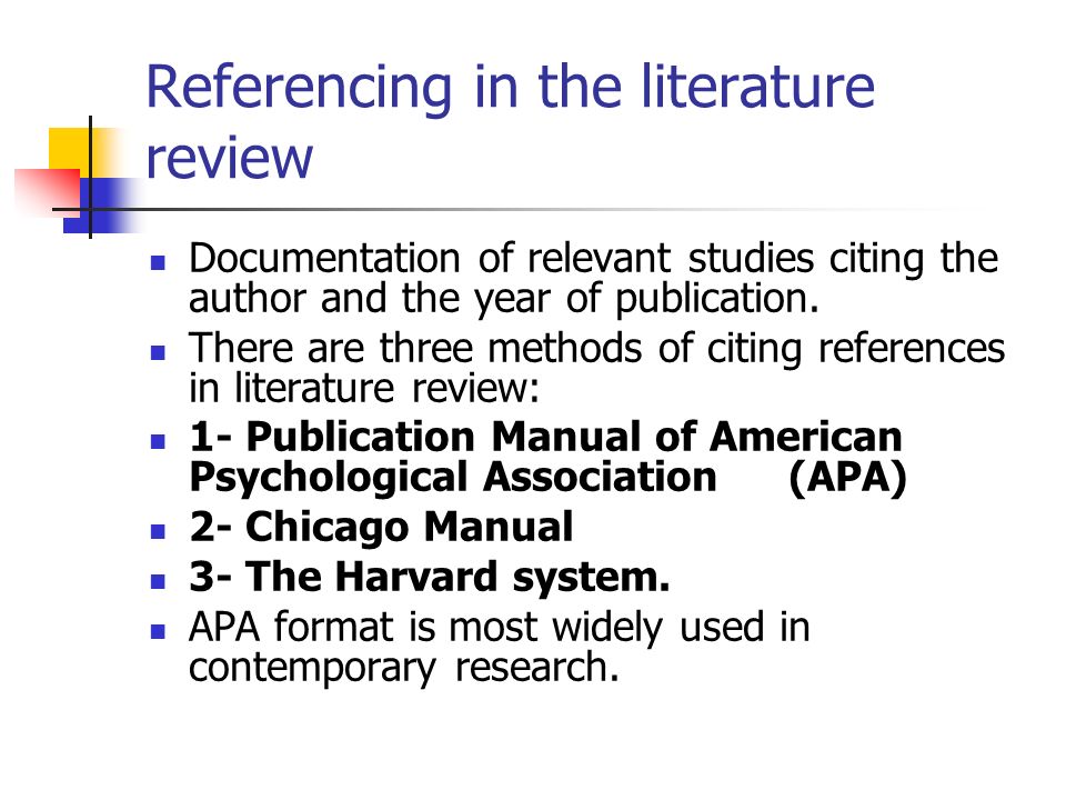 literature review in text referencing